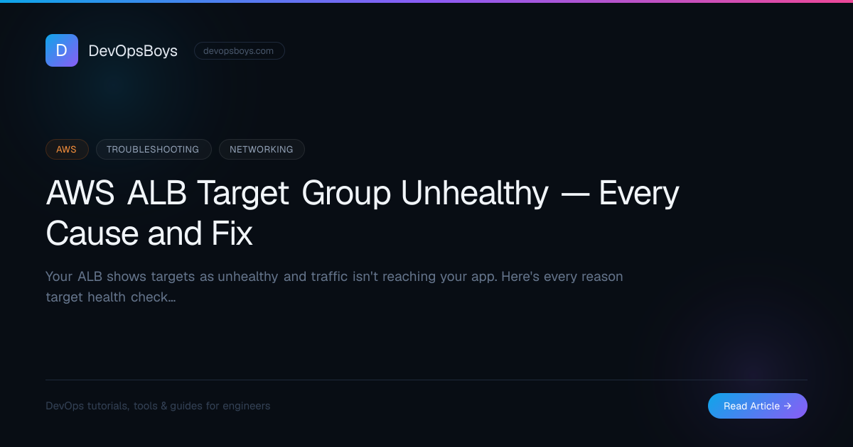 AWS ALB Target Group Unhealthy — Every Cause and Fix | DevOpsBoys