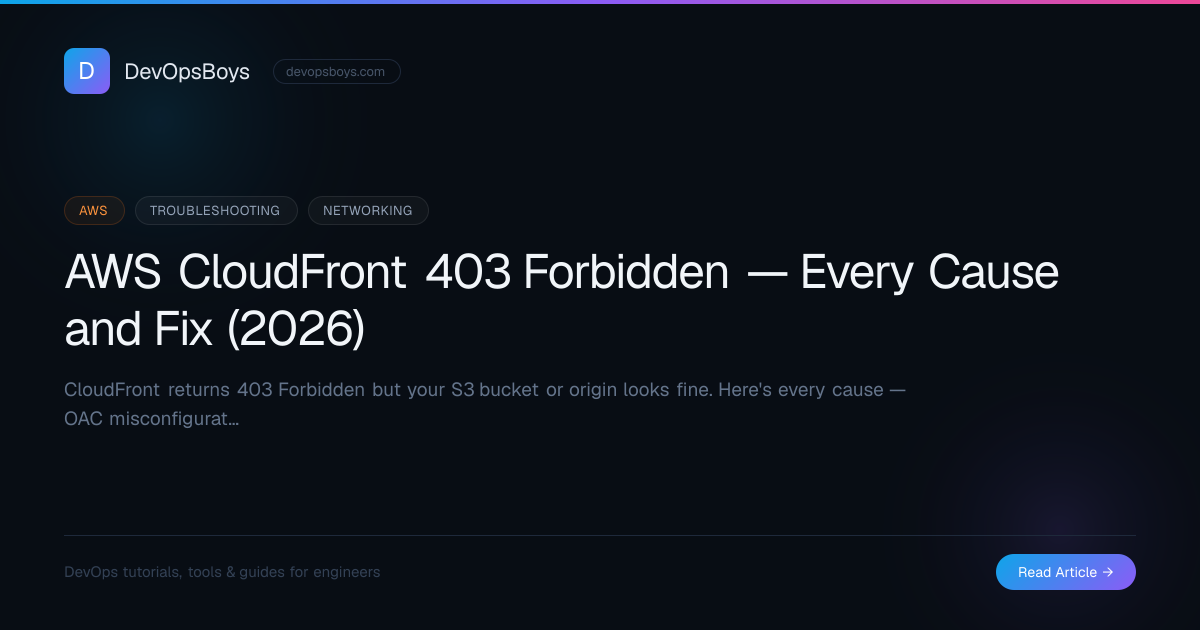 AWS CloudFront 403 Forbidden — Every Cause and Fix (2026) | DevOpsBoys