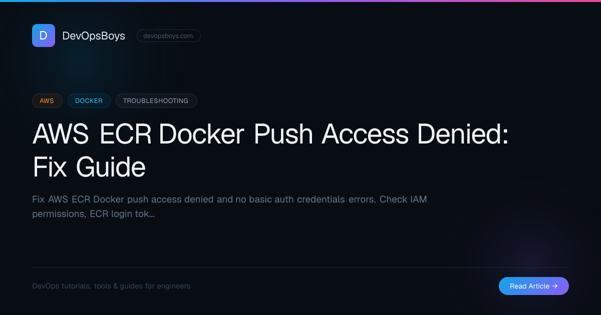 AWS ECR Image Push Access Denied — Every Fix (2026) | DevOpsBoys