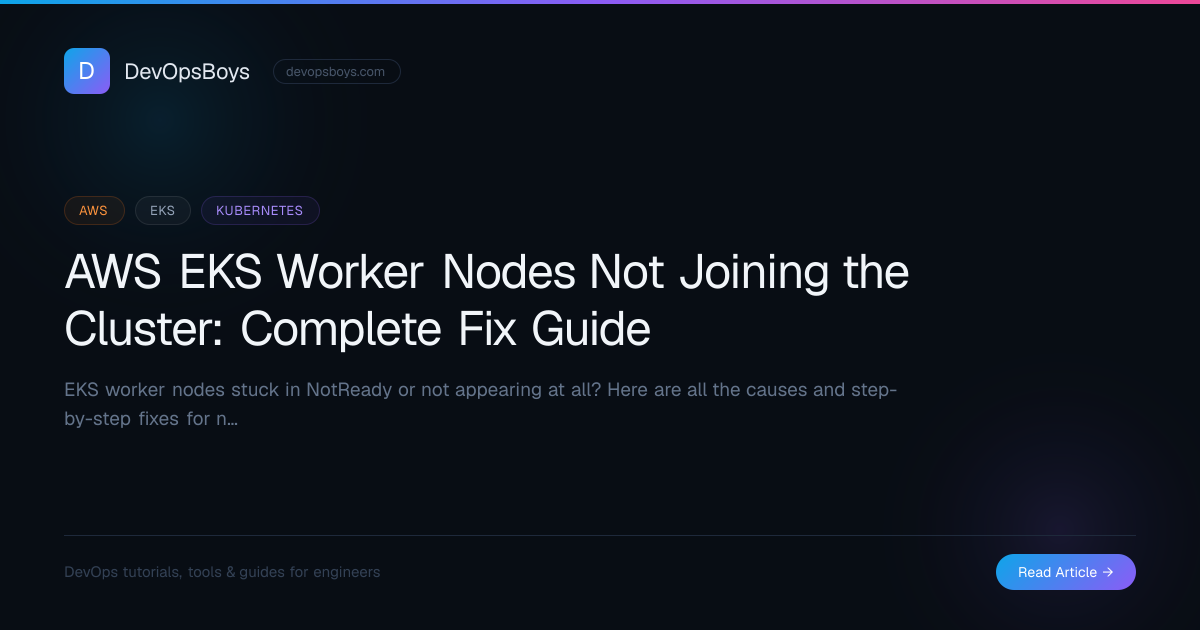 AWS EKS Worker Nodes Not Joining the Cluster: Complete Fix Guide ...