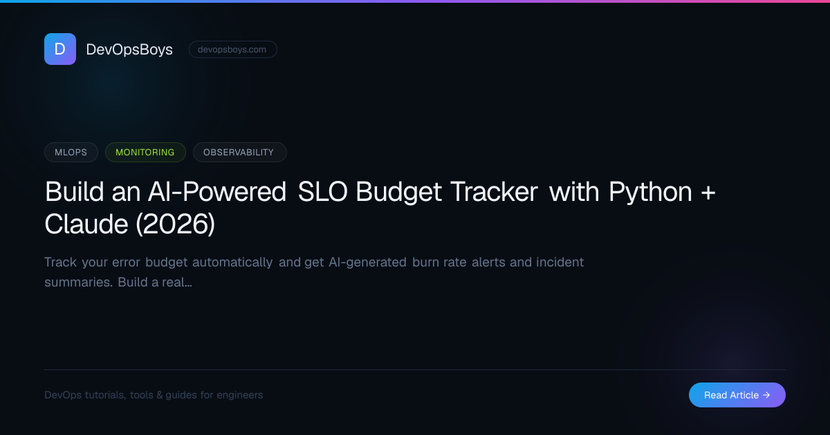 Build an AI-Powered SLO Budget Tracker with Python + Claude (2026 ...