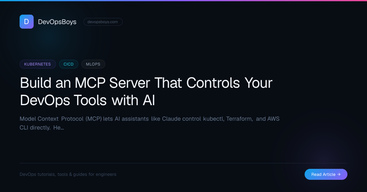 Build an MCP Server That Controls Your DevOps Tools with AI | DevOpsBoys
