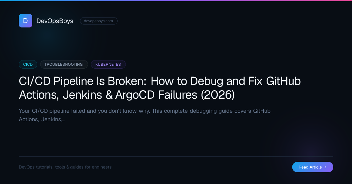 CI/CD Pipeline Is Broken: How to Debug and Fix GitHub Actions, Jenkins ...