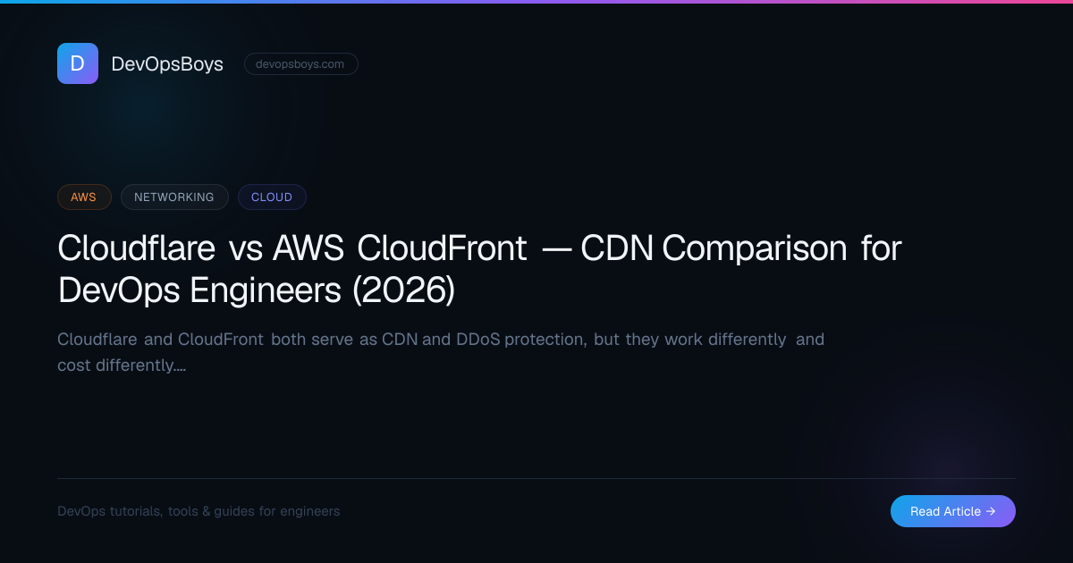 Cloudflare vs AWS CloudFront — CDN Comparison for DevOps Engineers ...