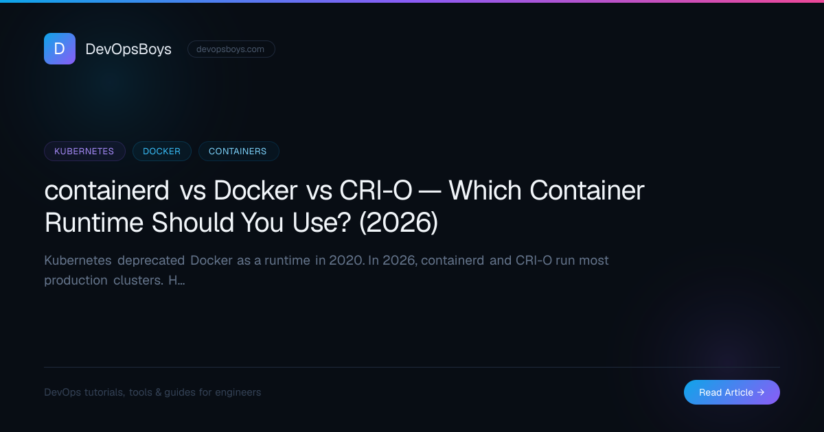 containerd vs Docker vs CRI-O — Which Container Runtime Should You Use ...
