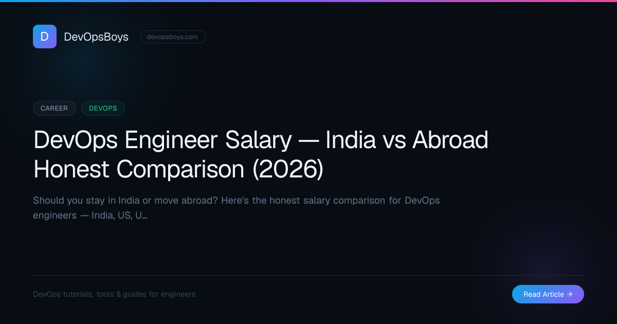 DevOps Engineer Salary — India vs Abroad Honest Comparison (2026 ...