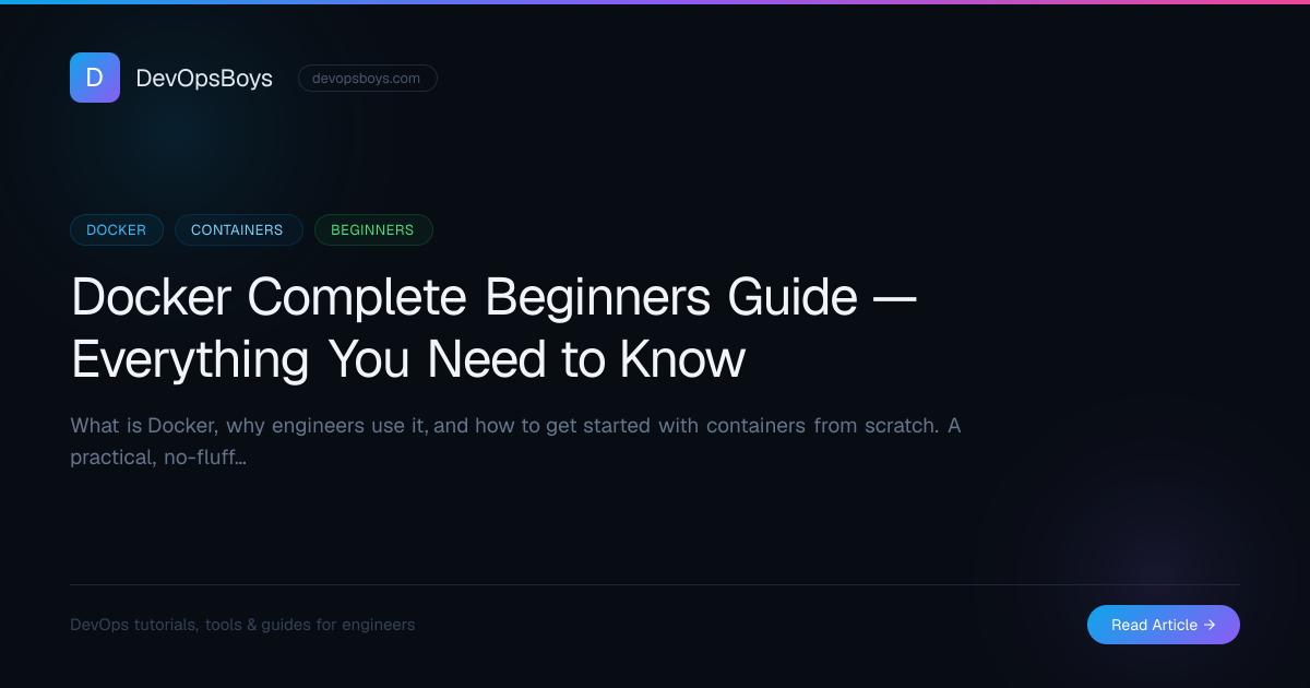 Docker Complete Beginners Guide — Everything You Need to Know | DevOpsBoys