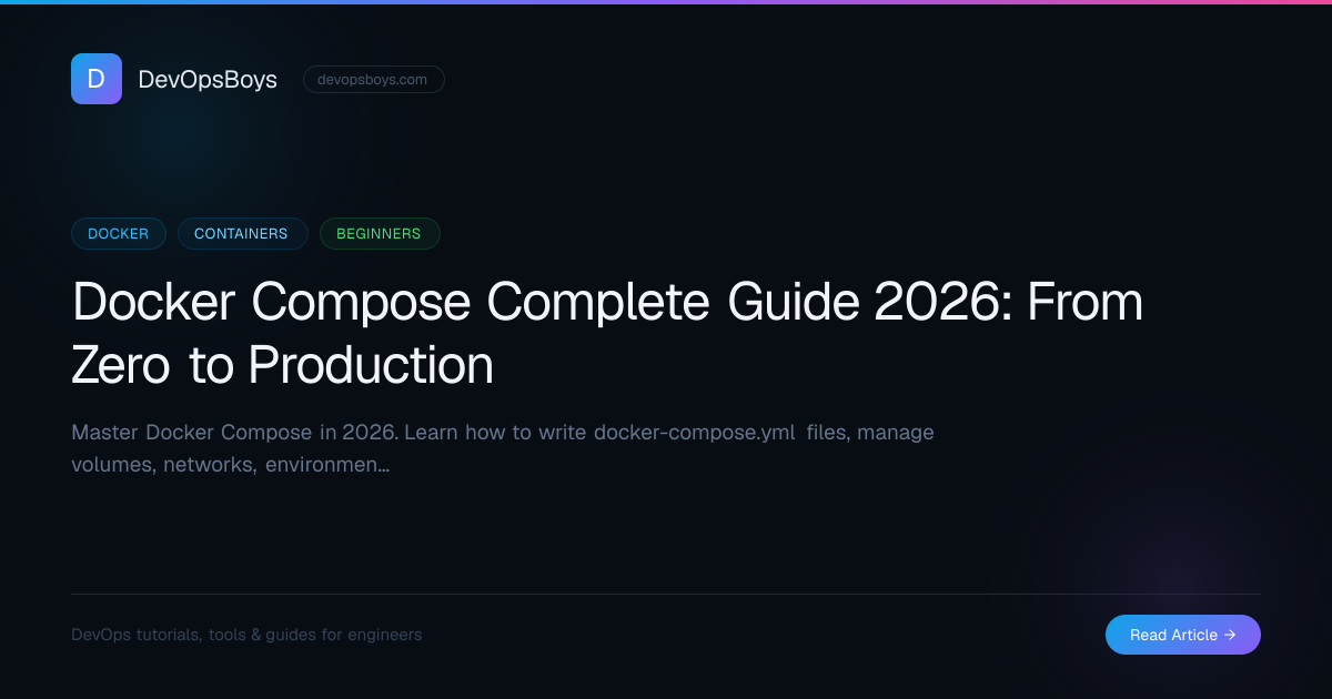 Docker Compose Complete Guide 2026: From Zero to Production | DevOpsBoys