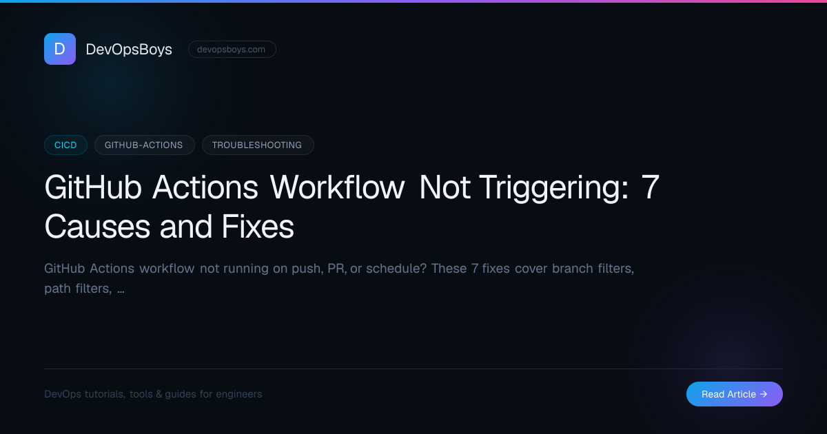 GitHub Actions Workflow Not Triggering — Every Cause and Fix (2026 ...