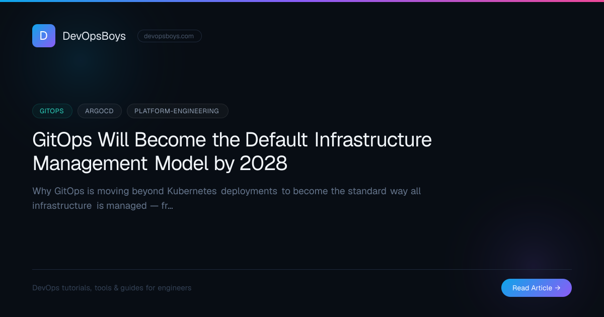 GitOps Will Become the Default Infrastructure Management Model by 2028 ...