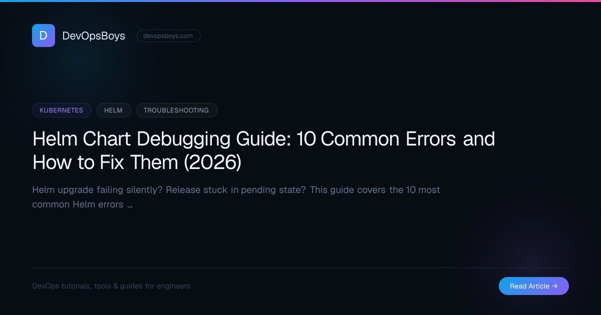 Helm Chart Debugging Guide: 10 Common Errors and How to Fix Them (2026 ...