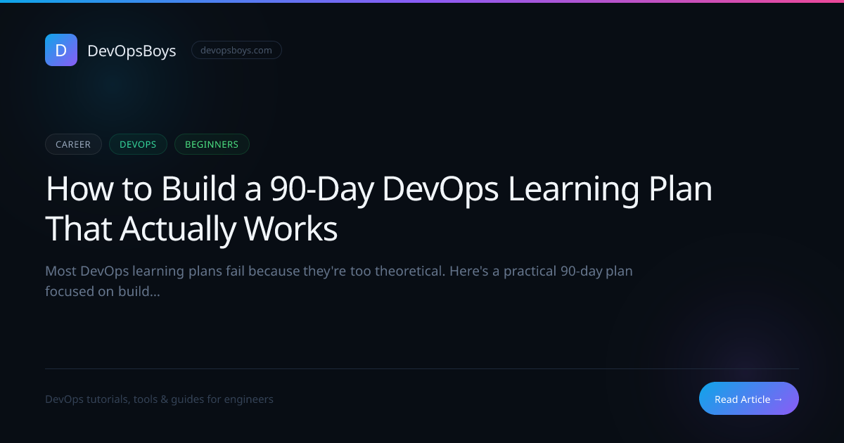 How to Build a 90-Day DevOps Learning Plan That Actually Works | DevOpsBoys