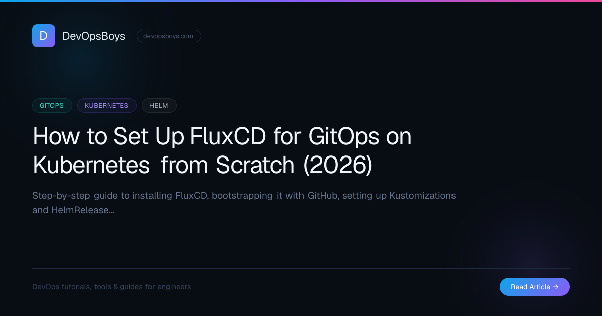 How to Set Up FluxCD for GitOps on Kubernetes from Scratch (2026 ...