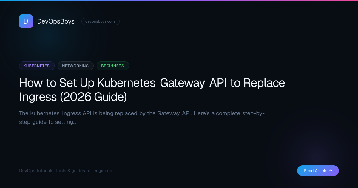 How to Set Up Kubernetes Gateway API to Replace Ingress (2026 Guide ...