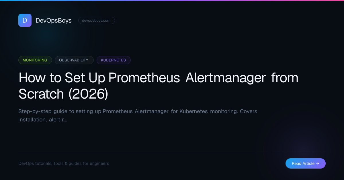 How to Set Up Prometheus Alertmanager from Scratch (2026) | DevOpsBoys