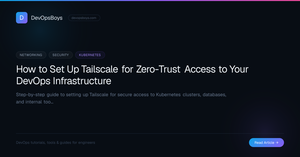 How to Set Up Tailscale for Zero-Trust Access to Your DevOps ...