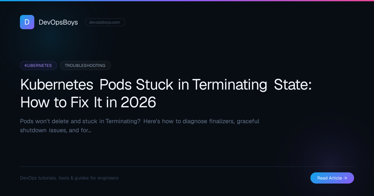Kubernetes Pods Stuck in Terminating State: How to Fix It in 2026 ...