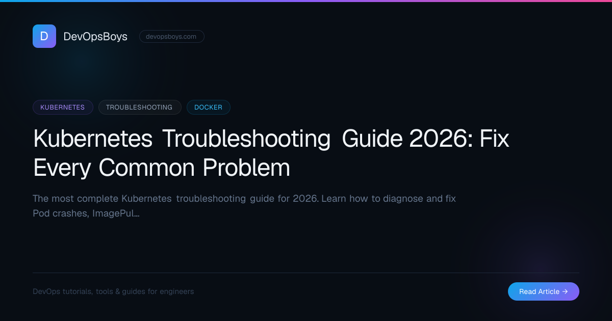 Kubernetes Troubleshooting Guide 2026: Fix Every Common Problem ...