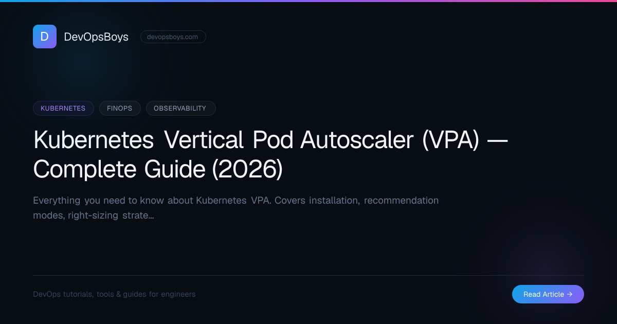 Kubernetes Vertical Pod Autoscaler (VPA) — Complete Guide (2026 ...