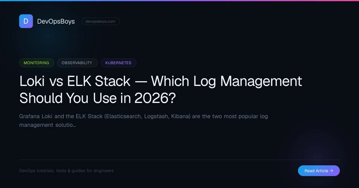 Loki vs ELK Stack — Which Log Management Should You Use in 2026 ...