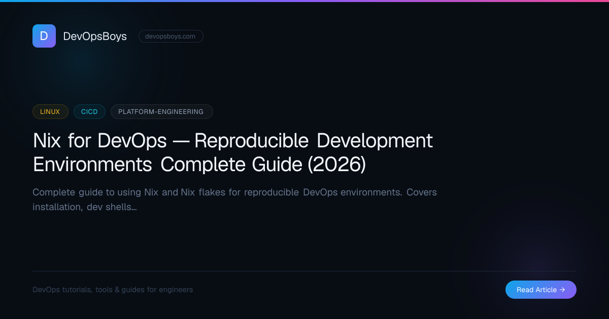 Nix for DevOps — Reproducible Development Environments Complete Guide ...