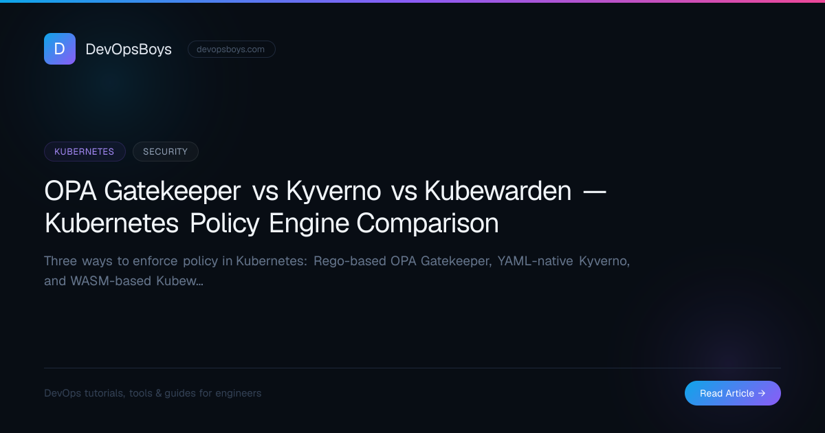 OPA Gatekeeper vs Kyverno vs Kubewarden — Kubernetes Policy Engine ...