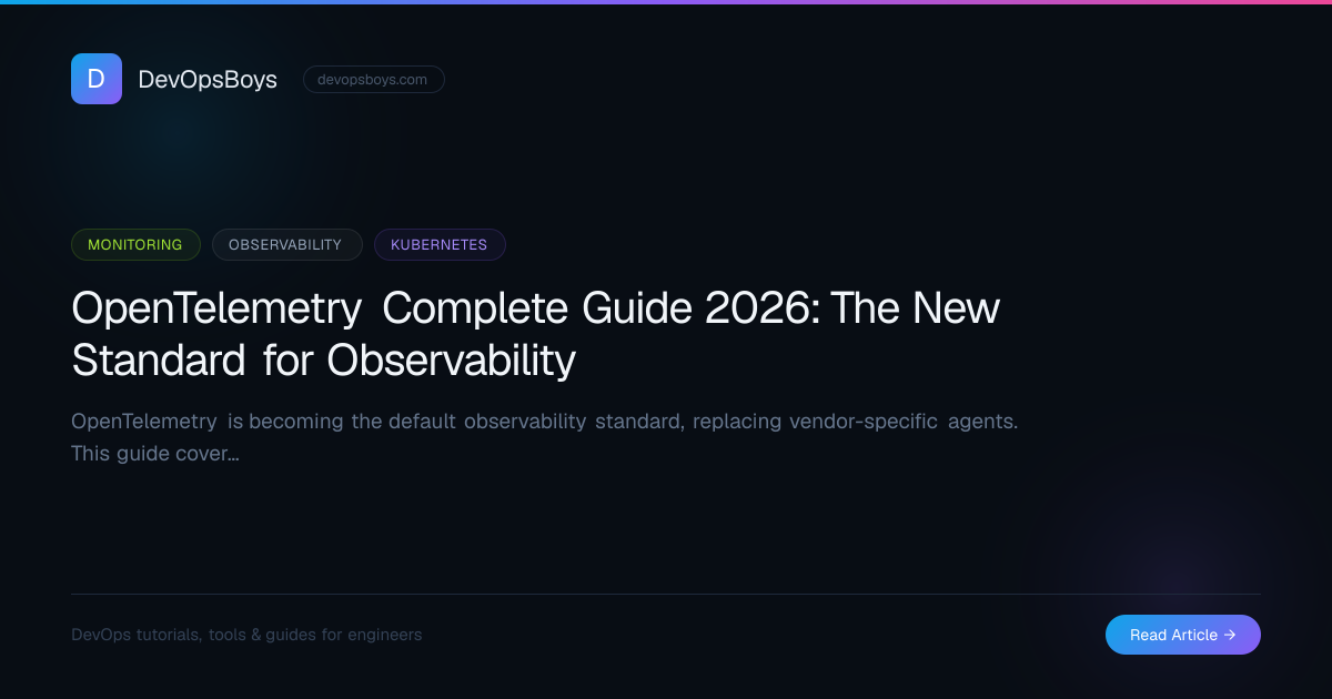 OpenTelemetry Complete Guide 2026: The New Standard for Observability ...
