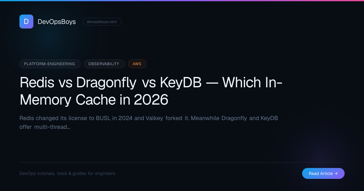 Redis vs Dragonfly vs KeyDB — Which In-Memory Cache in 2026 | DevOpsBoys