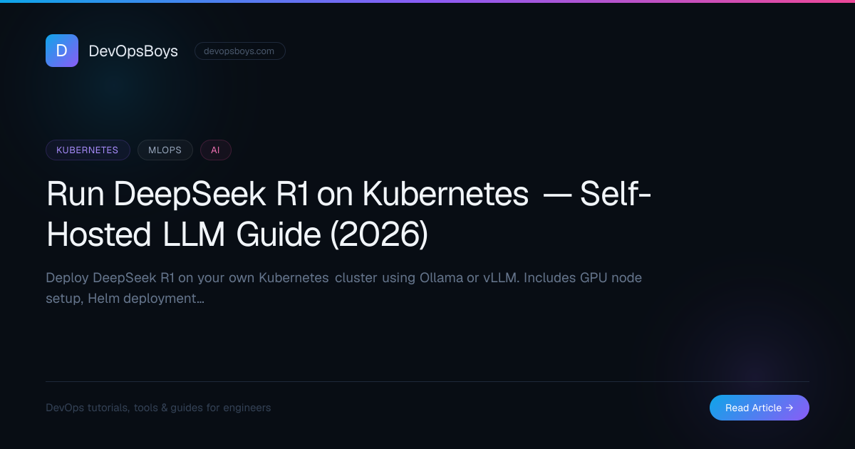 Run DeepSeek R1 on Kubernetes — Self-Hosted LLM Guide (2026) | DevOpsBoys