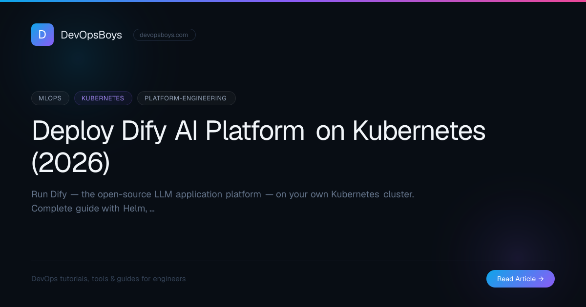 Deploy Dify AI Platform on Kubernetes (2026) | DevOpsBoys