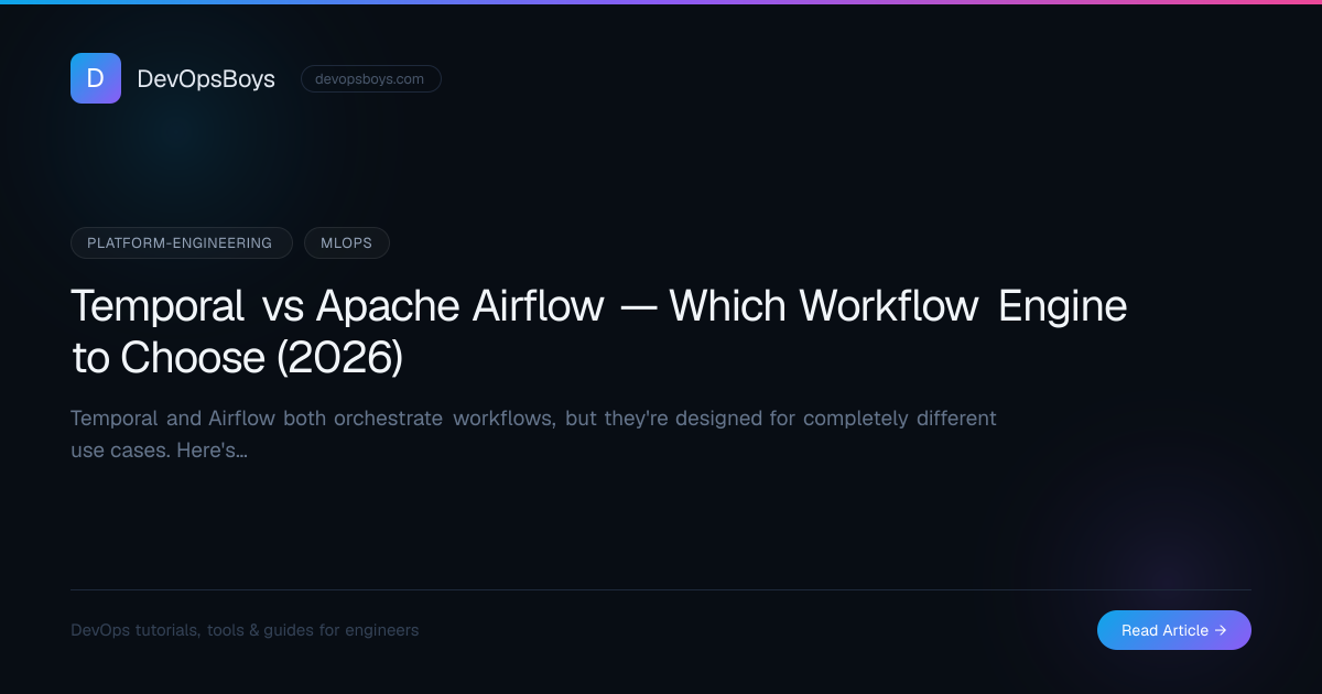 Temporal vs Apache Airflow — Which Workflow Engine to Choose (2026 ...