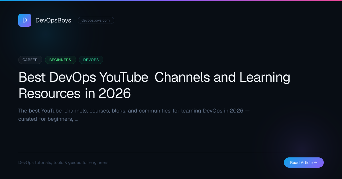 Best DevOps YouTube Channels and Learning Resources in 2026 | DevOpsBoys