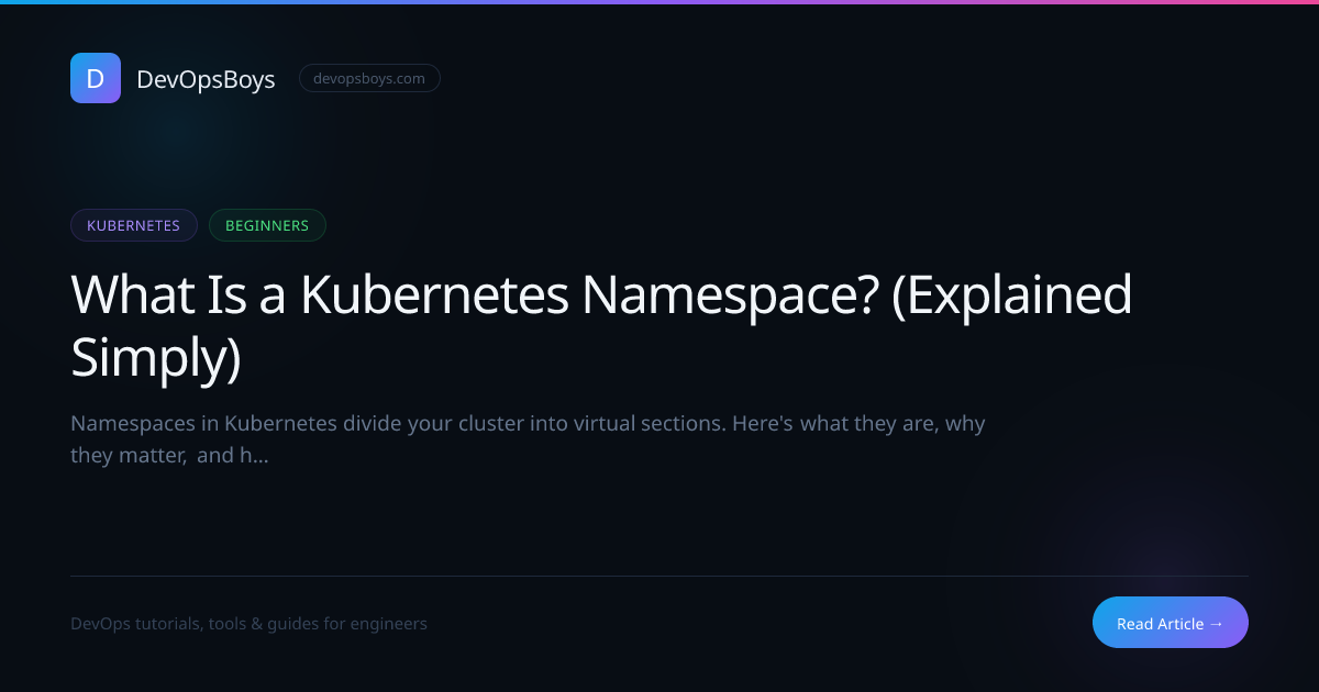 What Is a Kubernetes Namespace? (Explained Simply) | DevOpsBoys