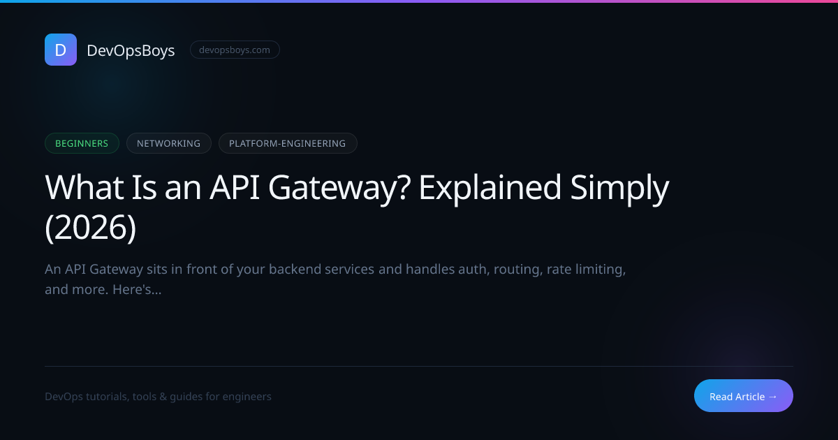 What Is an API Gateway? Explained Simply (2026) | DevOpsBoys