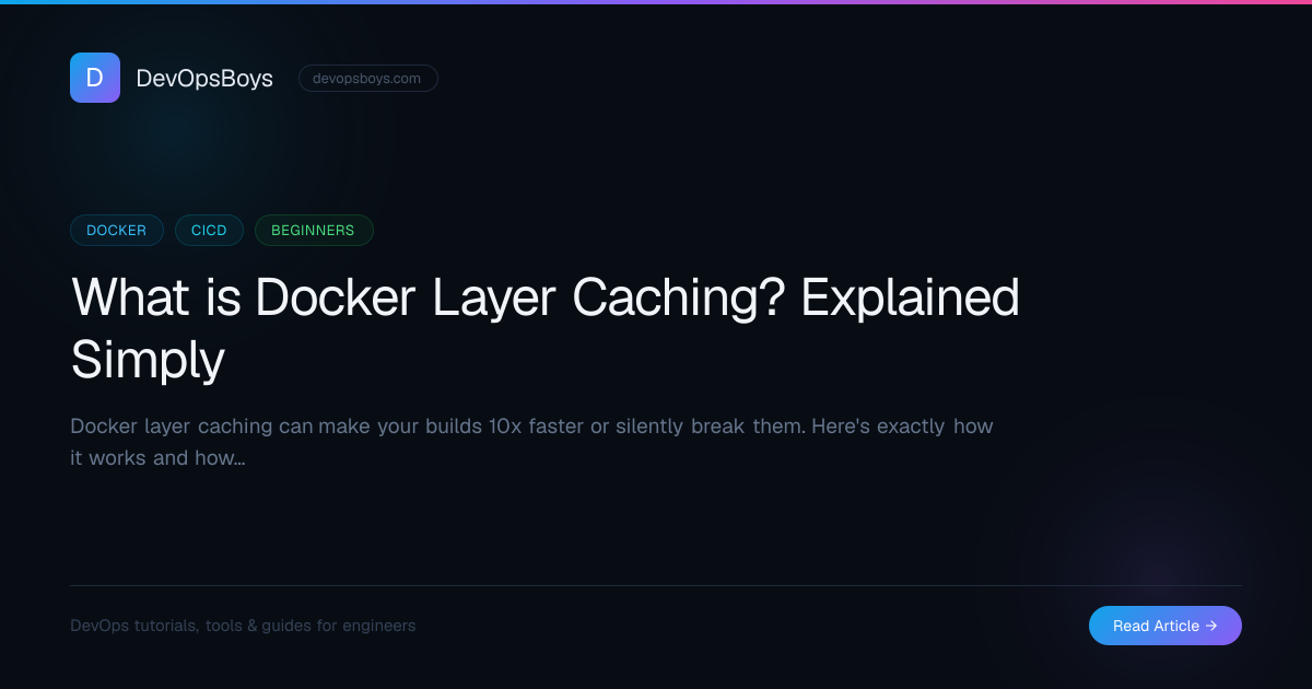 What is Docker Layer Caching? Explained Simply | DevOpsBoys