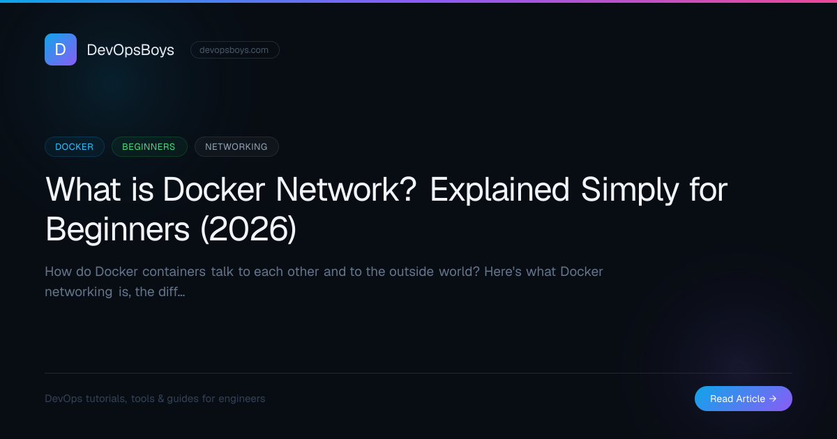 What is Docker Network? Explained Simply for Beginners (2026) | DevOpsBoys