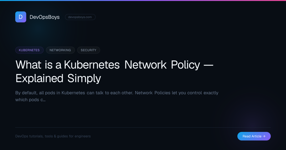 What is a Kubernetes Network Policy — Explained Simply | DevOpsBoys