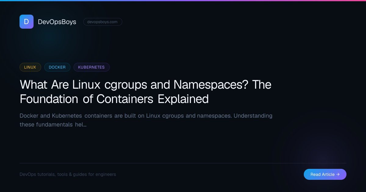 What Are Linux cgroups and Namespaces? The Foundation of Containers ...