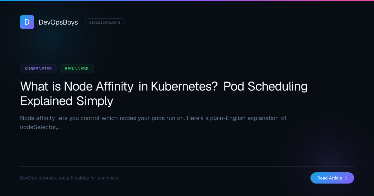 What is Node Affinity in Kubernetes? Pod Scheduling Explained Simply ...