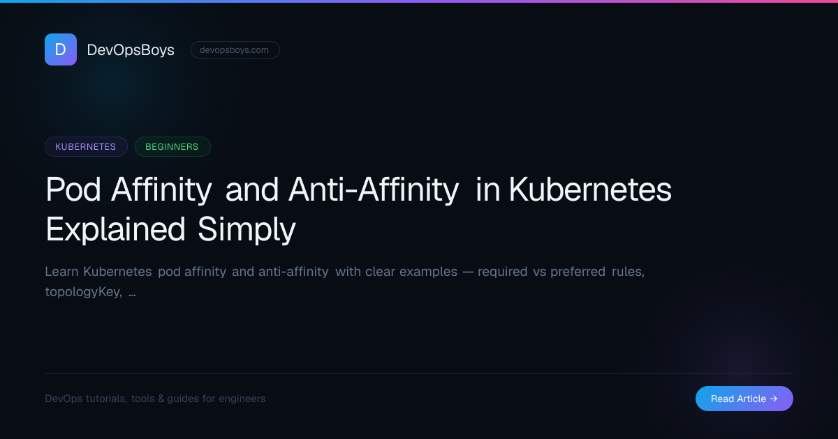 Pod Affinity and Anti-Affinity in Kubernetes Explained Simply | DevOpsBoys